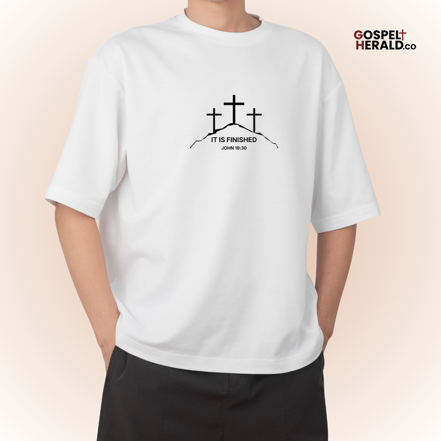 It is Finished Unisex Christian Shirt Statement Cotton Streetwear Graphic Minimalist Trendy